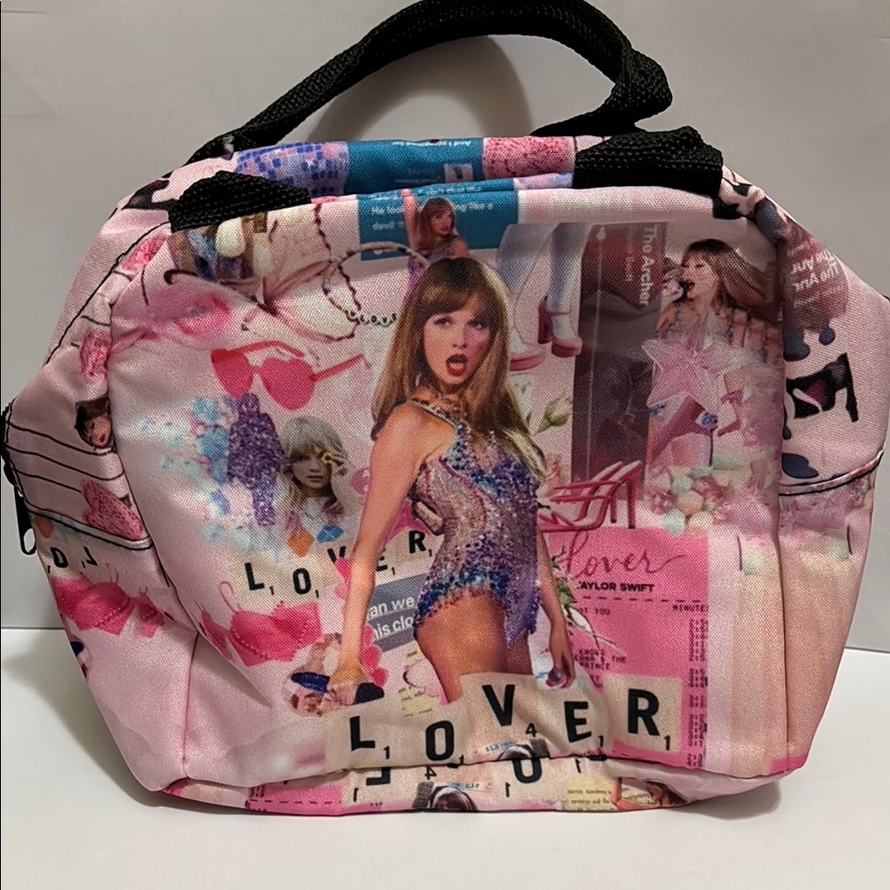 Taylor Swift Pink and Black Collage Lunch/ Travel Bag